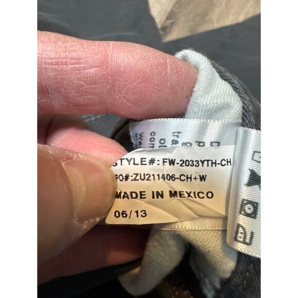 Free world Youth Gray Denim Pants 16/28 Relaxed Fit Hemmed Made In Mexico Durabl - Picture 5 of 11